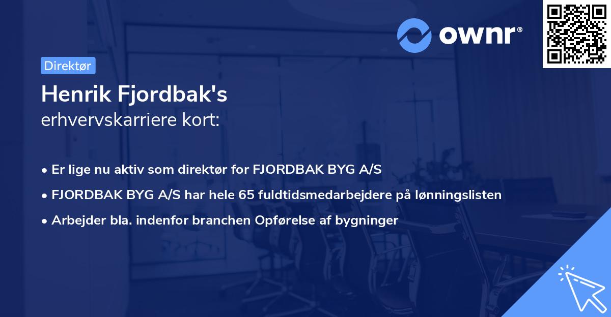 Henrik Fjordbak's erhvervskarriere kort