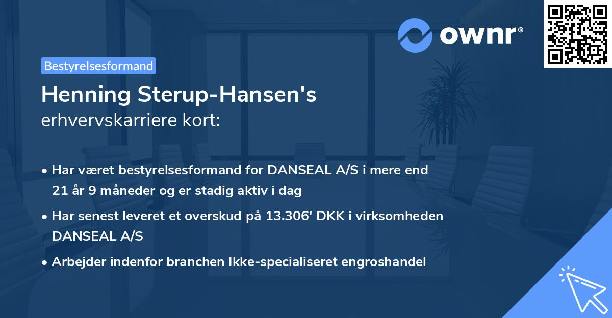 Henning Sterup-Hansen's erhvervskarriere kort