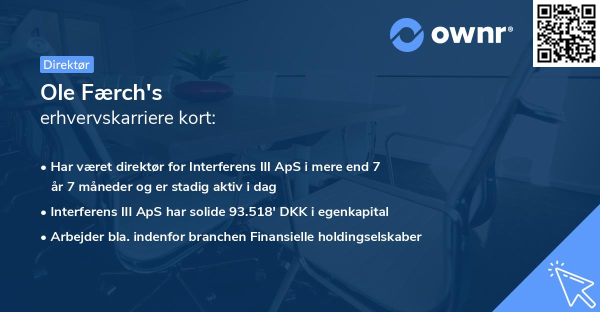 Ole Færch's erhvervskarriere kort