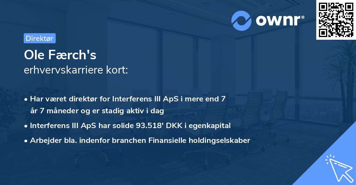 Ole Færch's erhvervskarriere kort