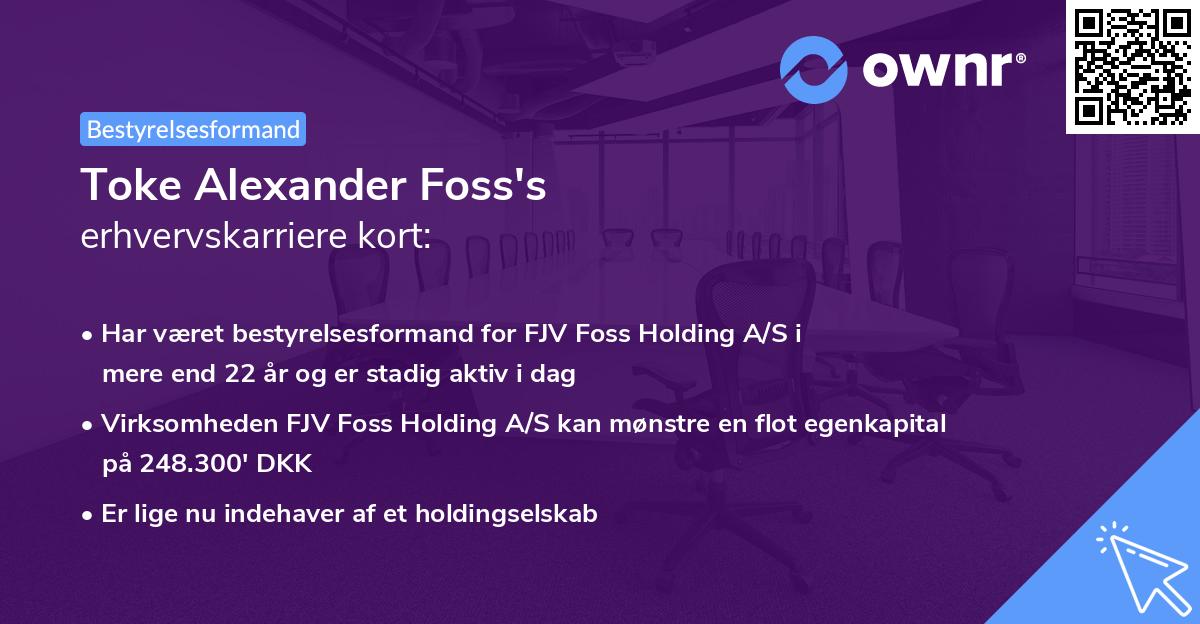 Toke Alexander Foss's erhvervskarriere kort