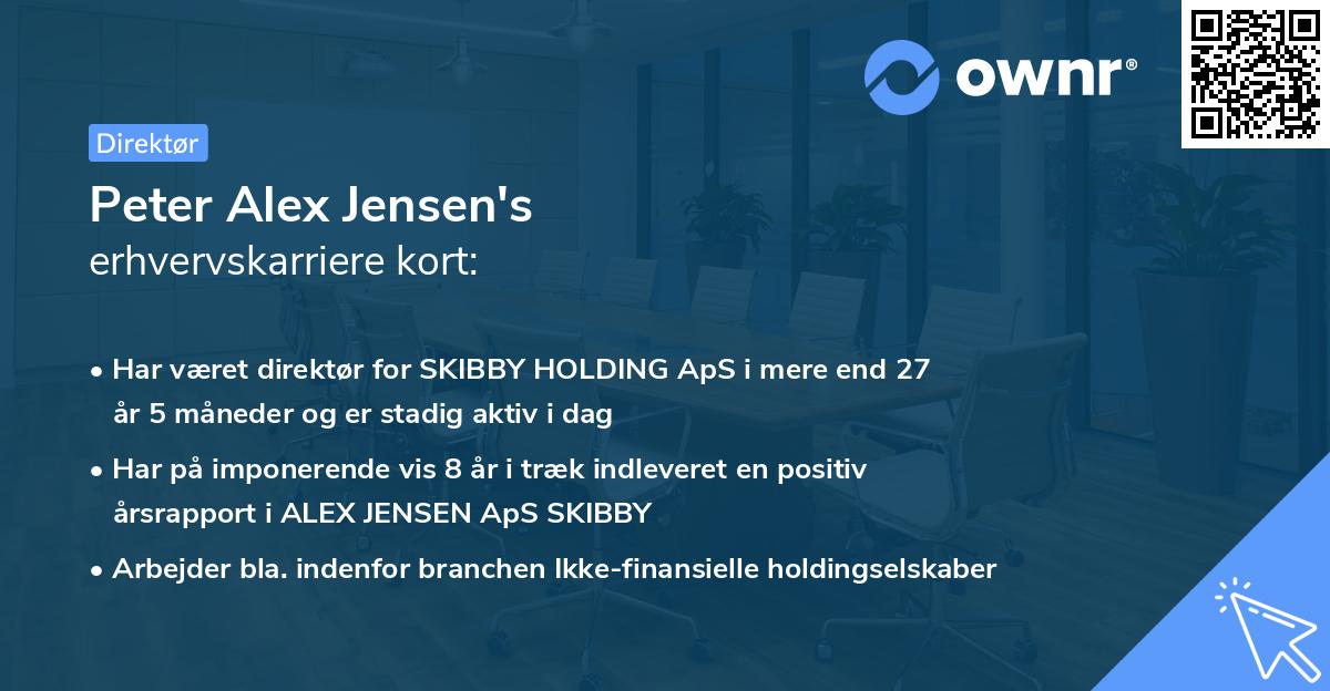 Peter Alex Jensen's erhvervskarriere kort