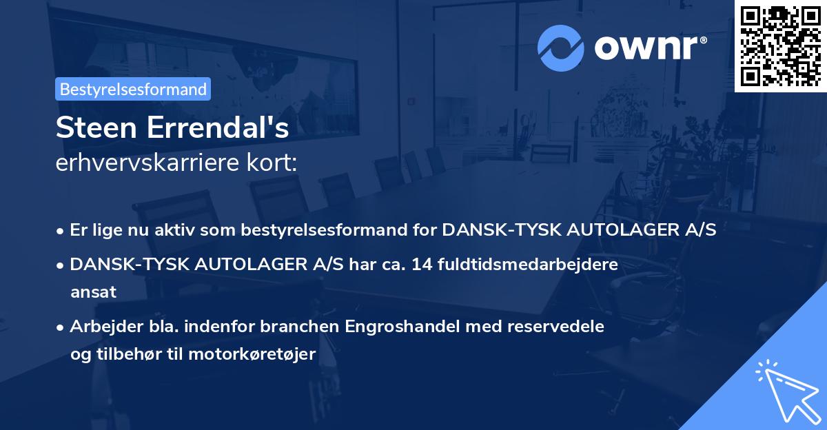 Steen Errendal's erhvervskarriere kort