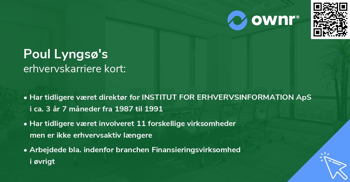 Poul Lyngsø's erhvervskarriere kort