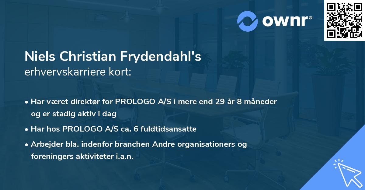 Niels Christian Frydendahl's erhvervskarriere kort
