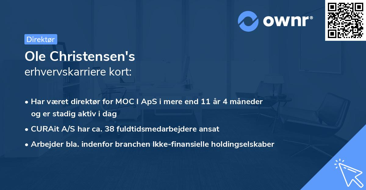 Ole Christensen's erhvervskarriere kort