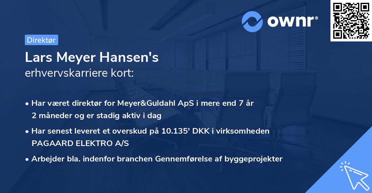 Lars Meyer Hansen's erhvervskarriere kort
