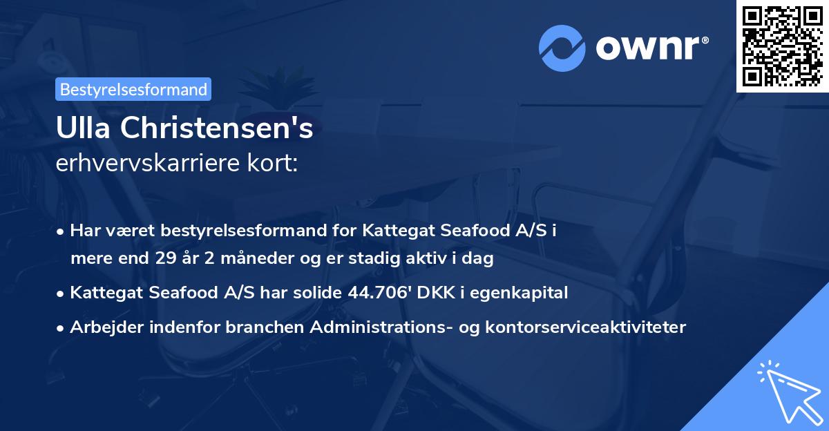 Ulla Christensen's erhvervskarriere kort