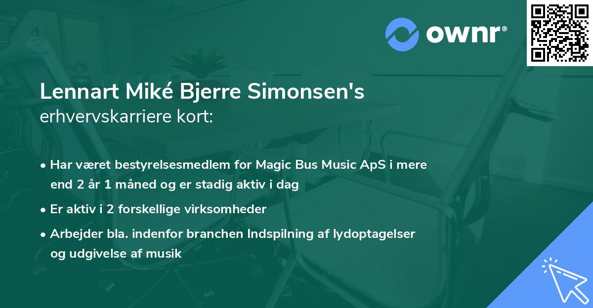 Lennart Miké Bjerre Simonsen's erhvervskarriere kort