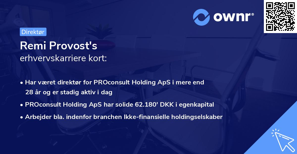 Remi Provost's erhvervskarriere kort