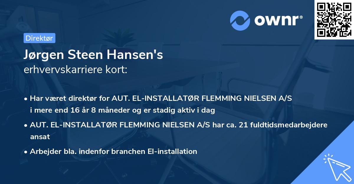 Jørgen Steen Hansen's erhvervskarriere kort