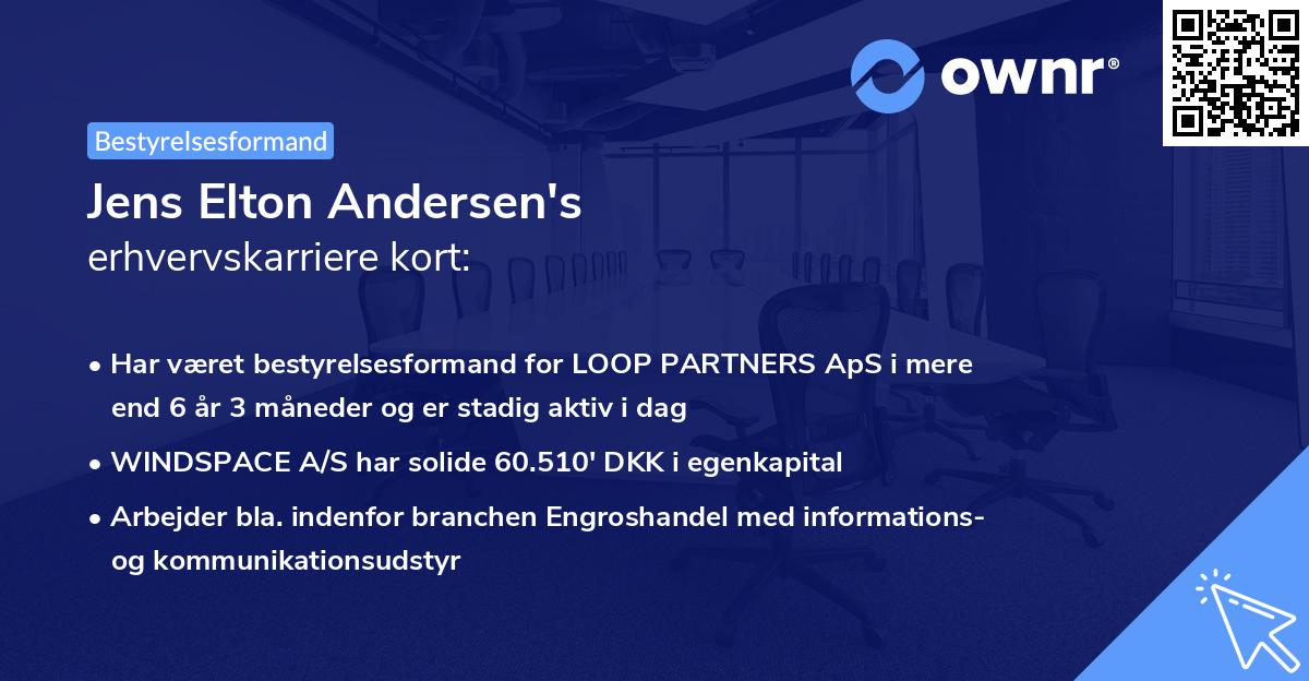 Jens Elton Andersen's erhvervskarriere kort
