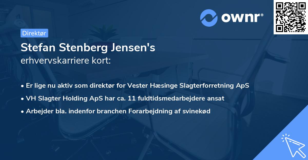 Stefan Stenberg Jensen's erhvervskarriere kort
