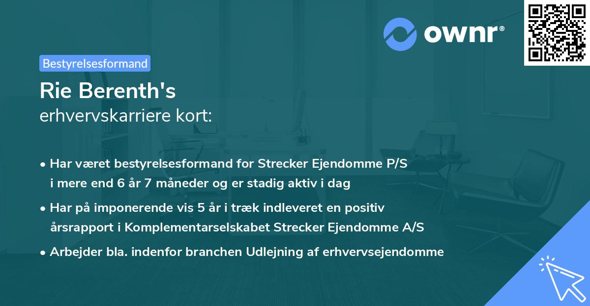 Rie Berenth's erhvervskarriere kort