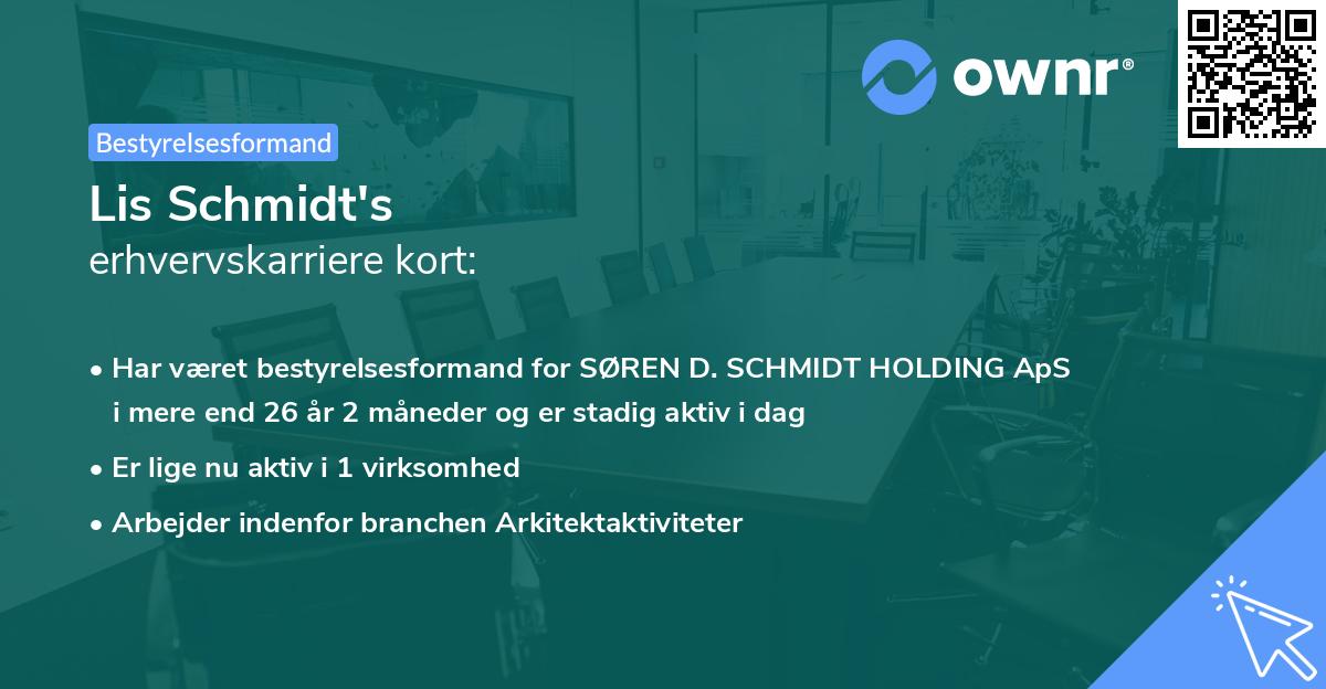 Lis Schmidt's erhvervskarriere kort