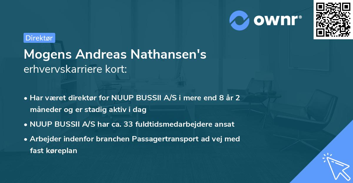 Mogens Andreas Nathansen's erhvervskarriere kort