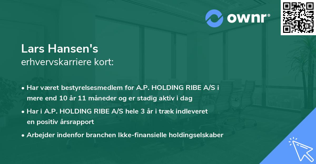 Lars Hansen's erhvervskarriere kort