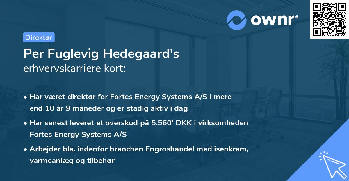 Per Fuglevig Hedegaard's erhvervskarriere kort