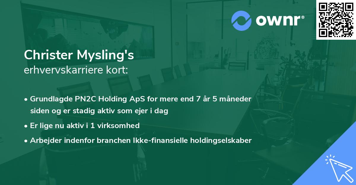 Christer Mysling's erhvervskarriere kort