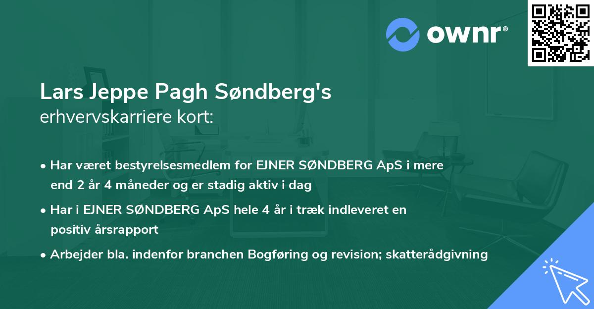 Lars Jeppe Pagh Søndberg's erhvervskarriere kort