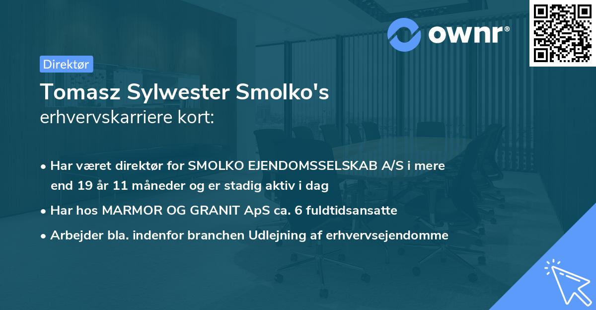 Tomasz Sylwester Smolko's erhvervskarriere kort