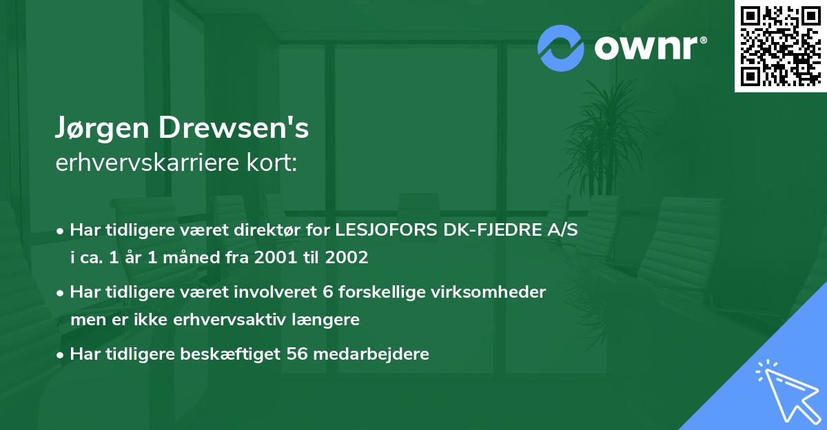 Jørgen Drewsen's erhvervskarriere kort