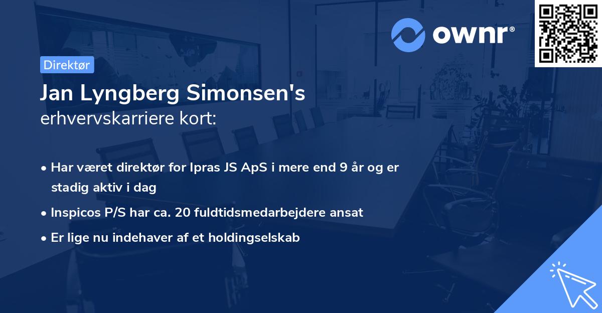 Jan Lyngberg Simonsen's erhvervskarriere kort