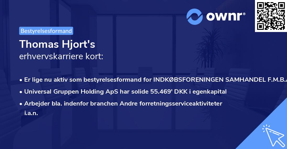 Thomas Hjort's erhvervskarriere kort
