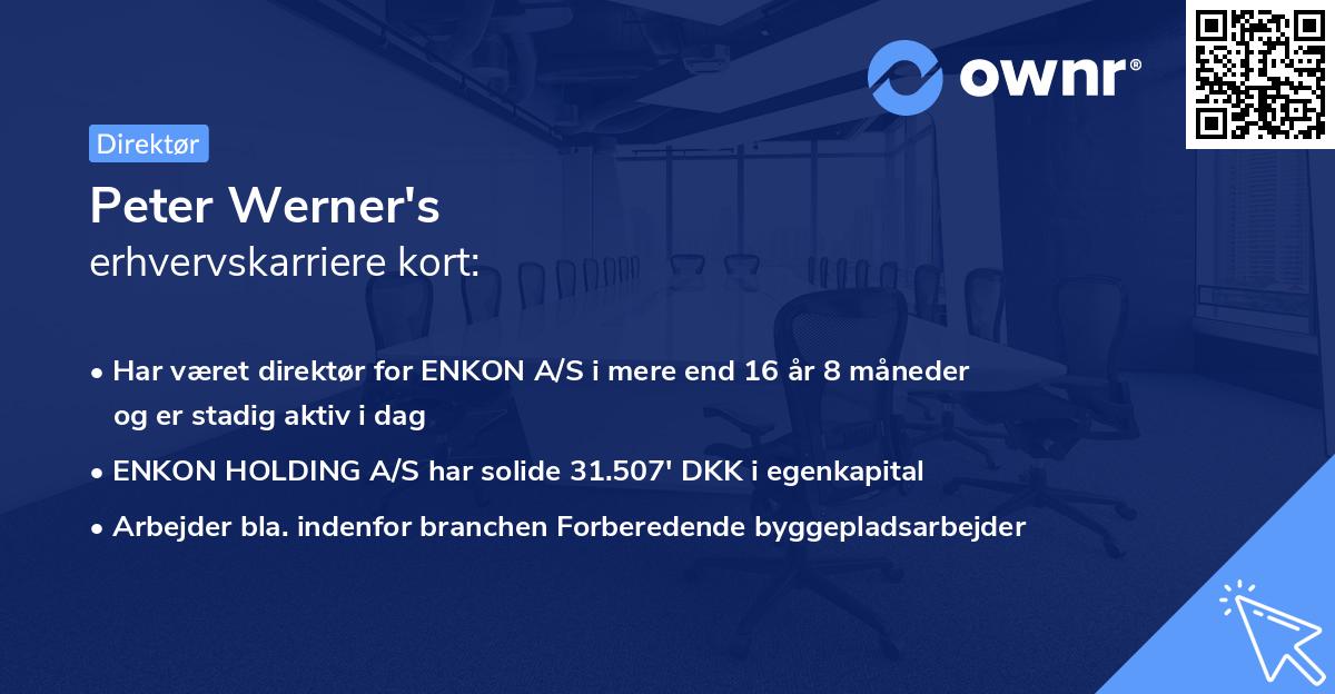 Peter Werner's erhvervskarriere kort