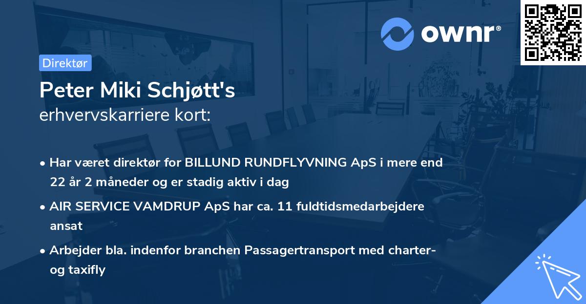 Peter Miki Schjøtt's erhvervskarriere kort