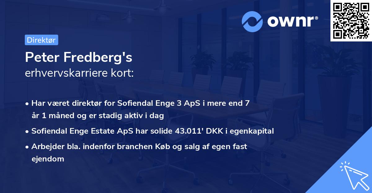 Peter Fredberg's erhvervskarriere kort