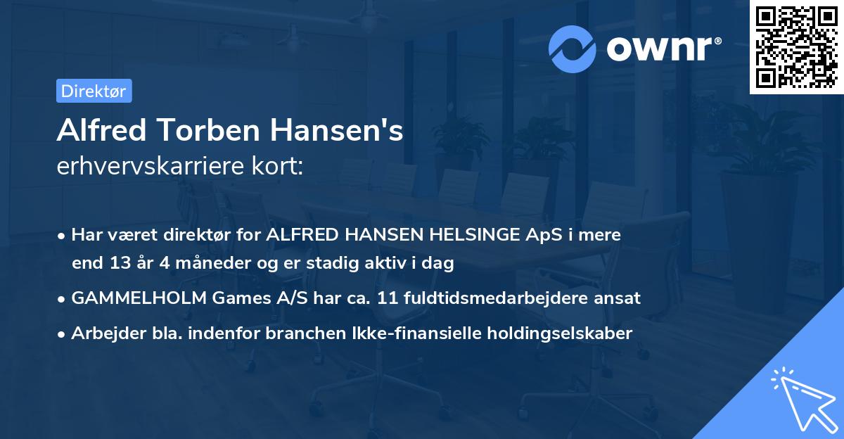 Alfred Torben Hansen's erhvervskarriere kort
