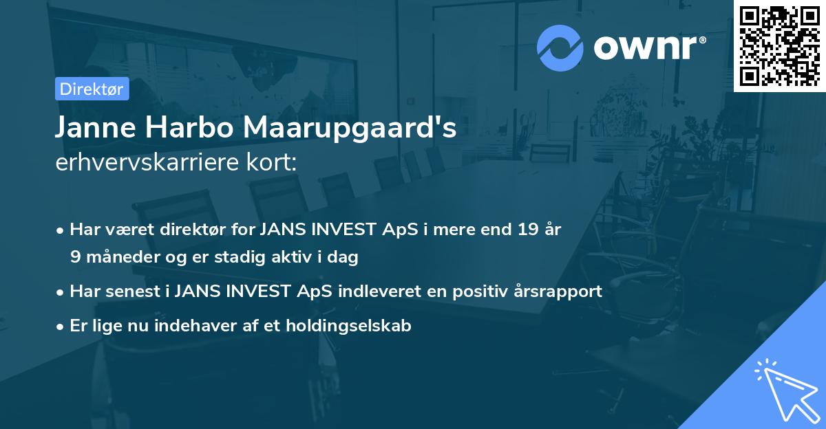 Janne Harbo Maarupgaard's erhvervskarriere kort