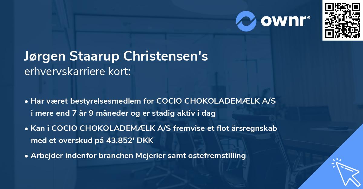 Jørgen Staarup Christensen's erhvervskarriere kort