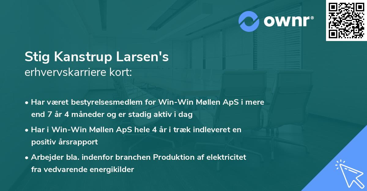 Stig Kanstrup Larsen's erhvervskarriere kort