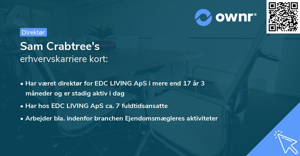 Sam Crabtree's erhvervskarriere kort