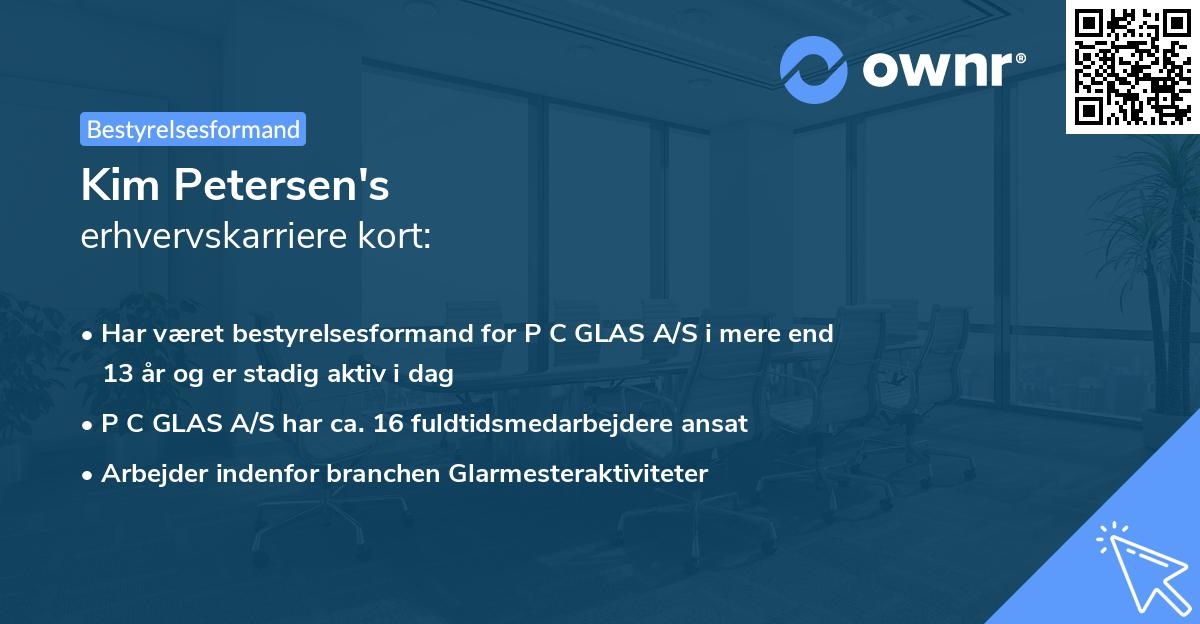 Kim Petersen's erhvervskarriere kort