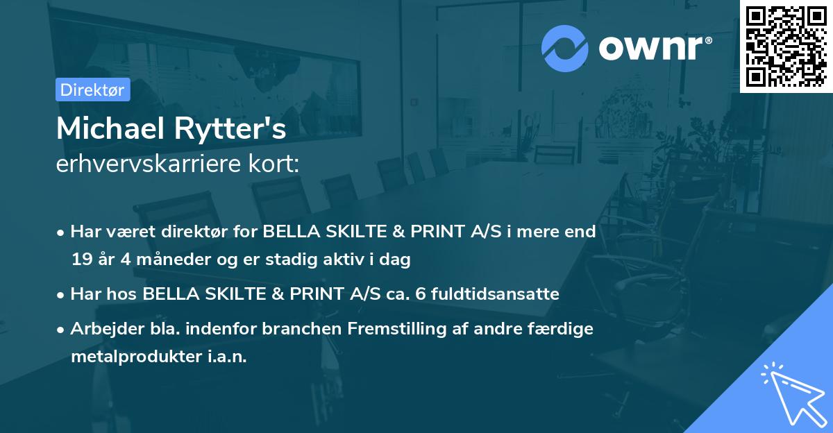 Michael Rytter's erhvervskarriere kort