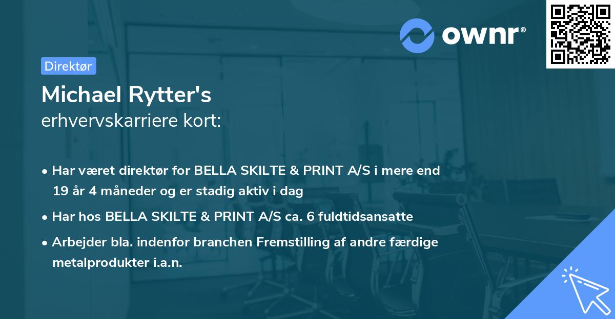 Michael Rytter's erhvervskarriere kort