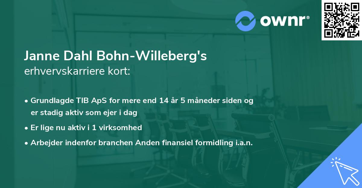 Janne Dahl Bohn-Willeberg's erhvervskarriere kort