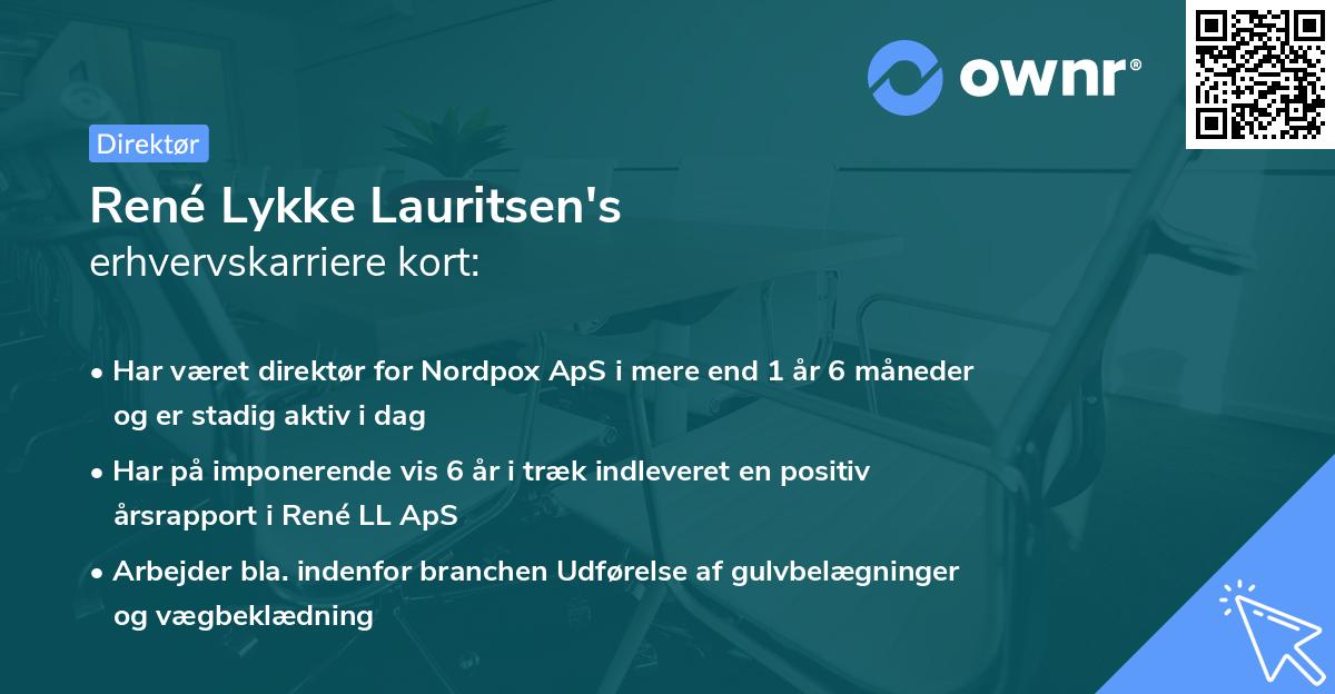 René Lykke Lauritsen's erhvervskarriere kort