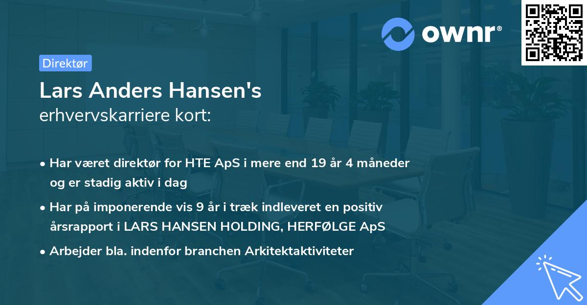 Lars Anders Hansen's erhvervskarriere kort