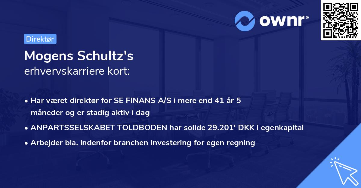 Mogens Schultz's erhvervskarriere kort