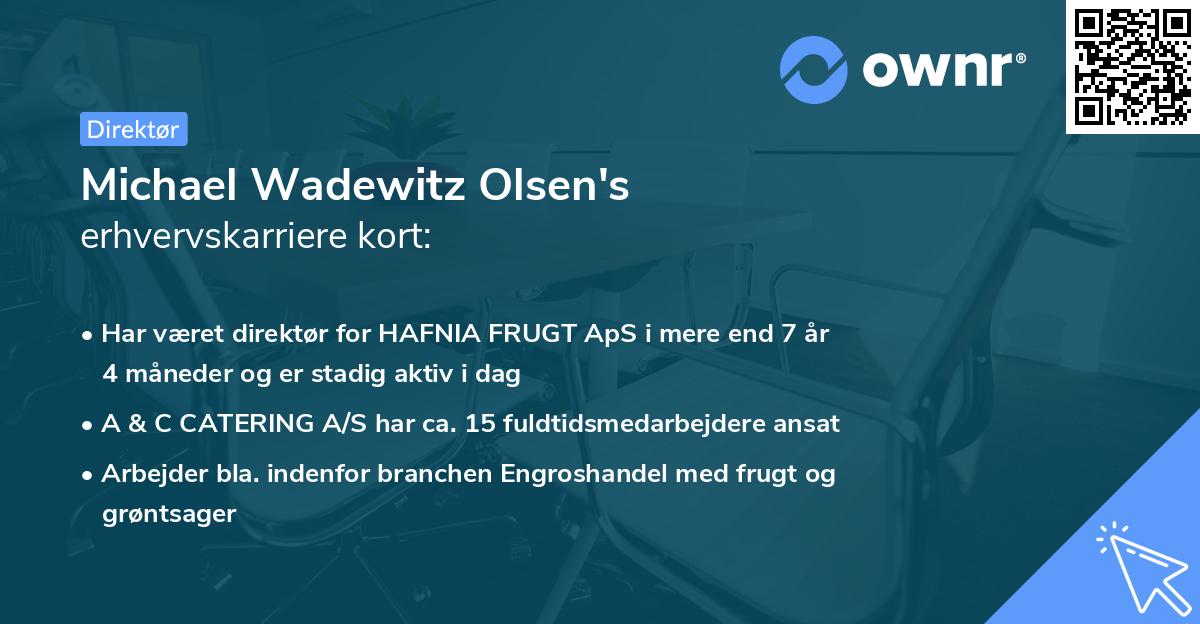Michael Wadewitz Olsen's erhvervskarriere kort