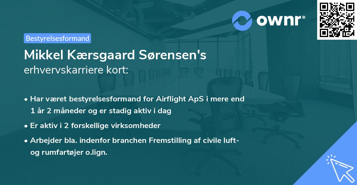 Mikkel Kærsgaard Sørensen's erhvervskarriere kort
