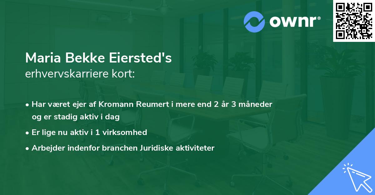 Maria Bekke Eiersted's erhvervskarriere kort