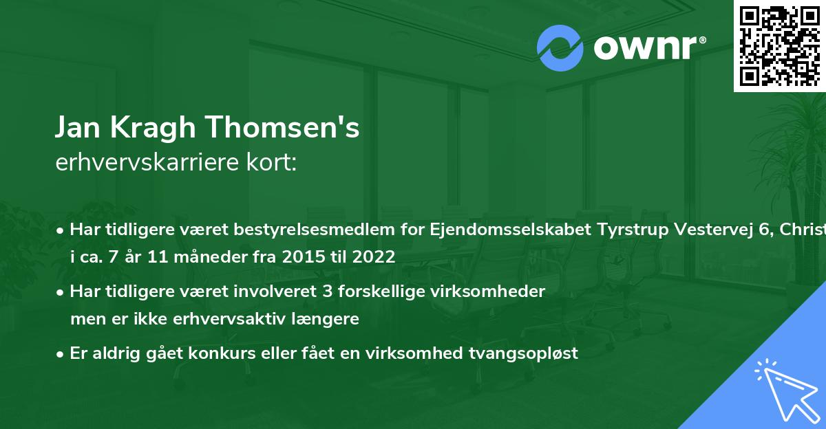 Jan Kragh Thomsen's erhvervskarriere kort