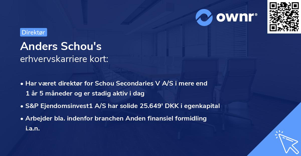 Anders Schou's erhvervskarriere kort