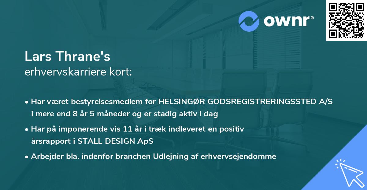 Lars Thrane's erhvervskarriere kort