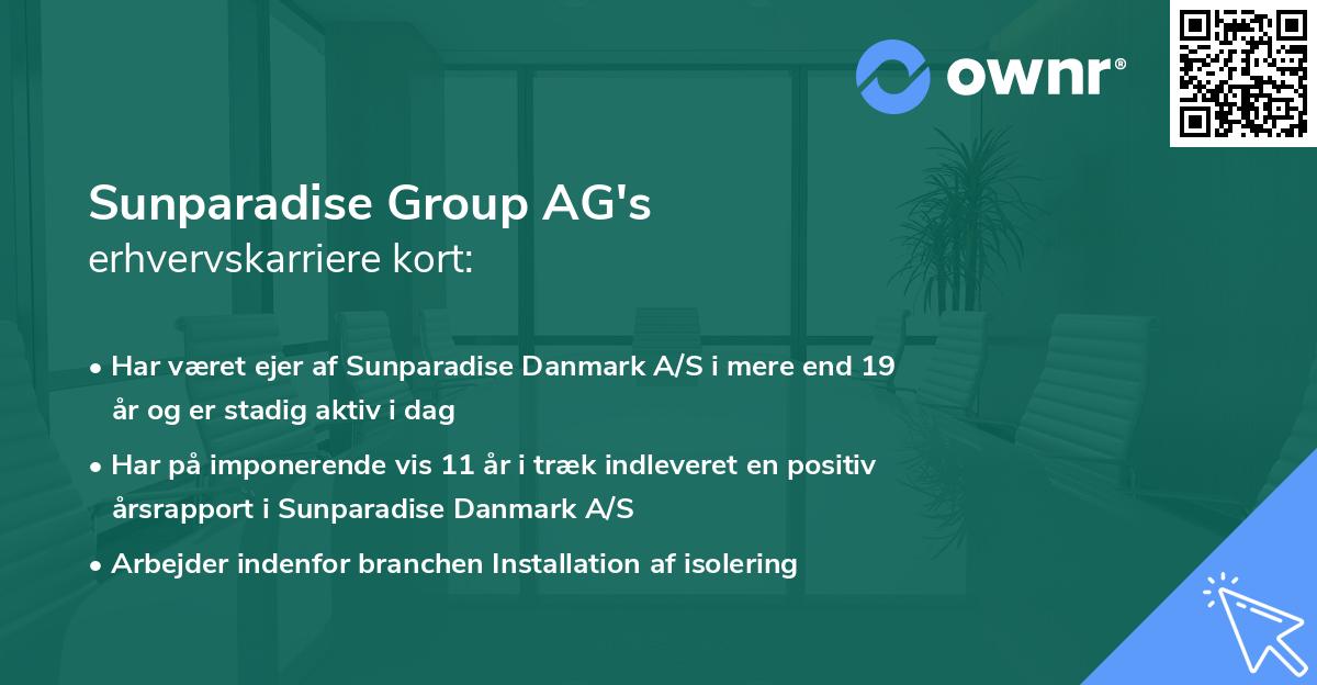 Sunparadise Group AG's erhvervskarriere kort